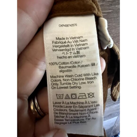 Madewell Button Down Shirt Women Brown Collared Small Minimalist Casual - Picture 3 of 7